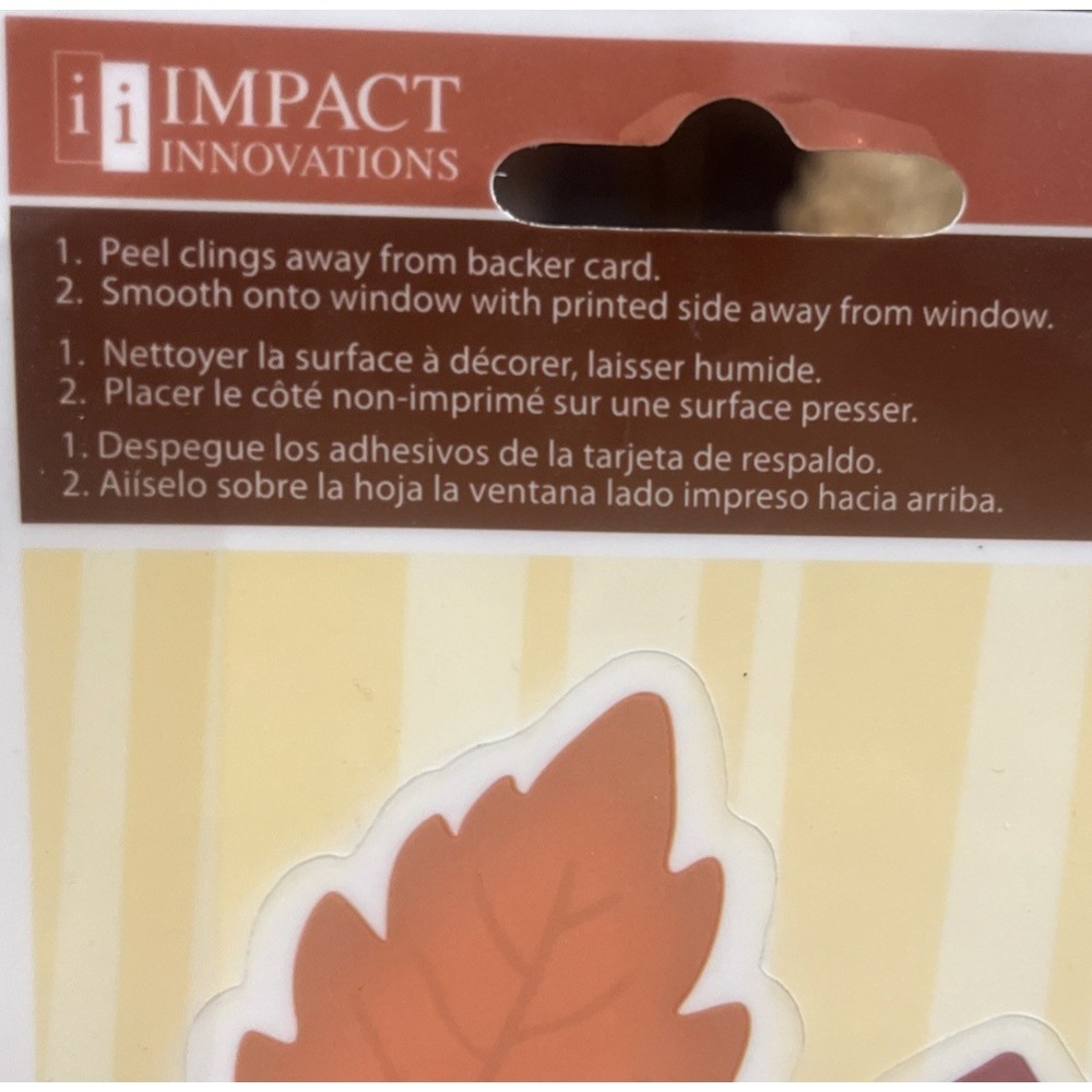 THANKSGIVING‎ WINDOW CLING VINYL STICKER TURKEY HOLIDAY DECOR 10 Piece 2015 NOS! - Picture 2 of 4